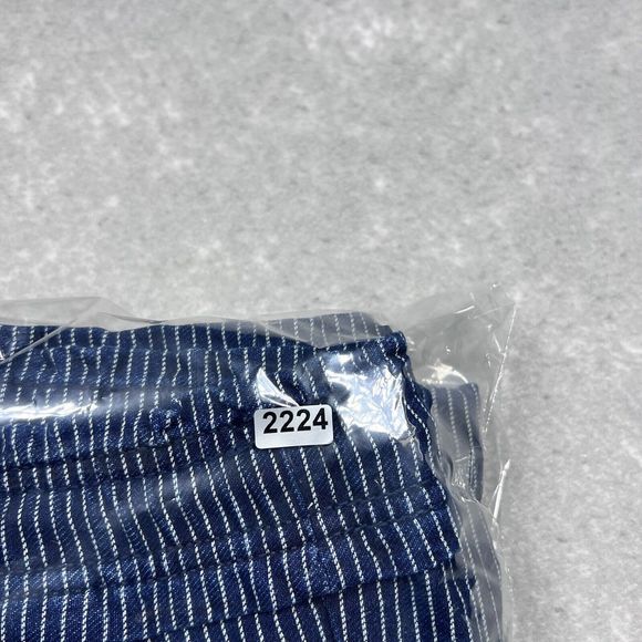 LOFT Shorts Women’s Size Medium Blue White Stripe Heavy Denim Drawstring Pocket - Picture 13 of 13